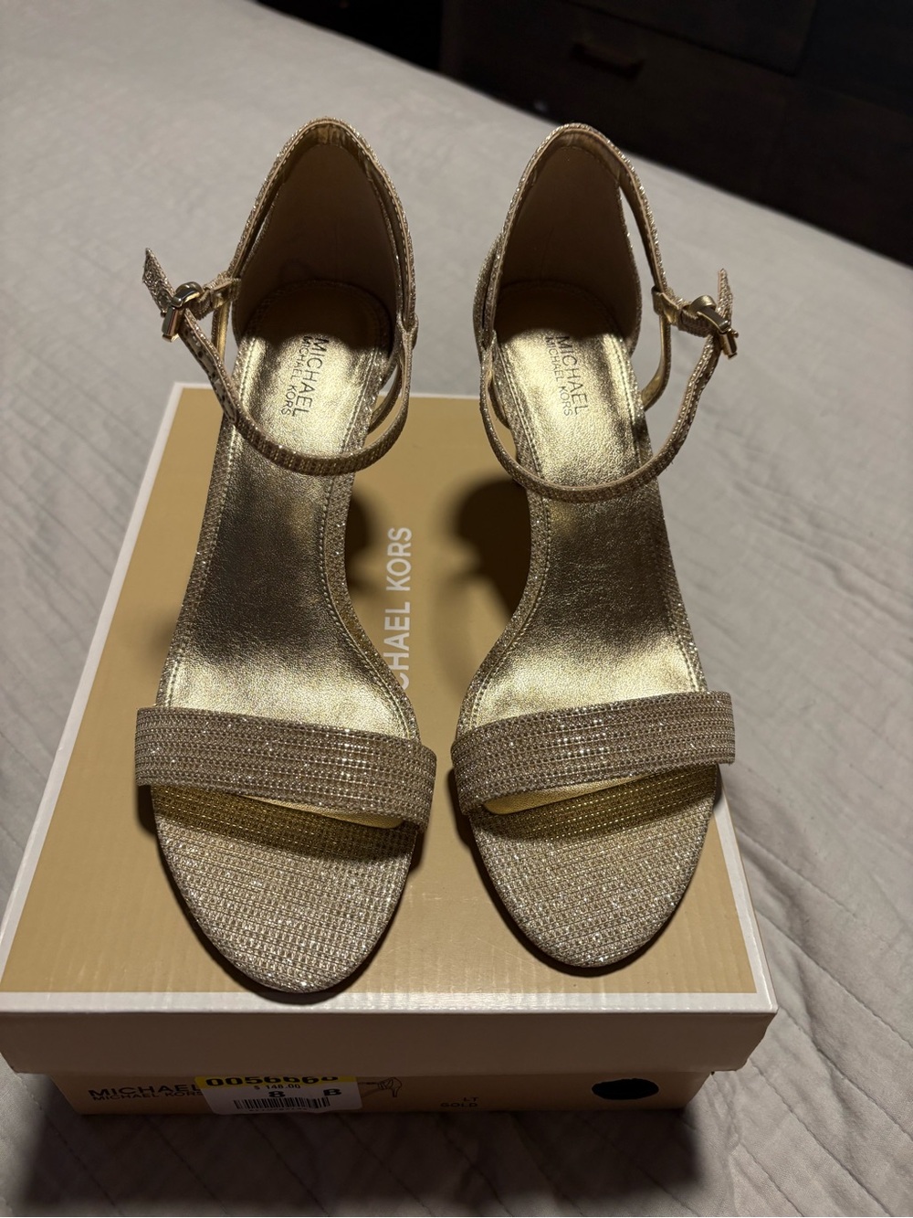 Michael Kors Metallic Gold Ankle-Strap Heels